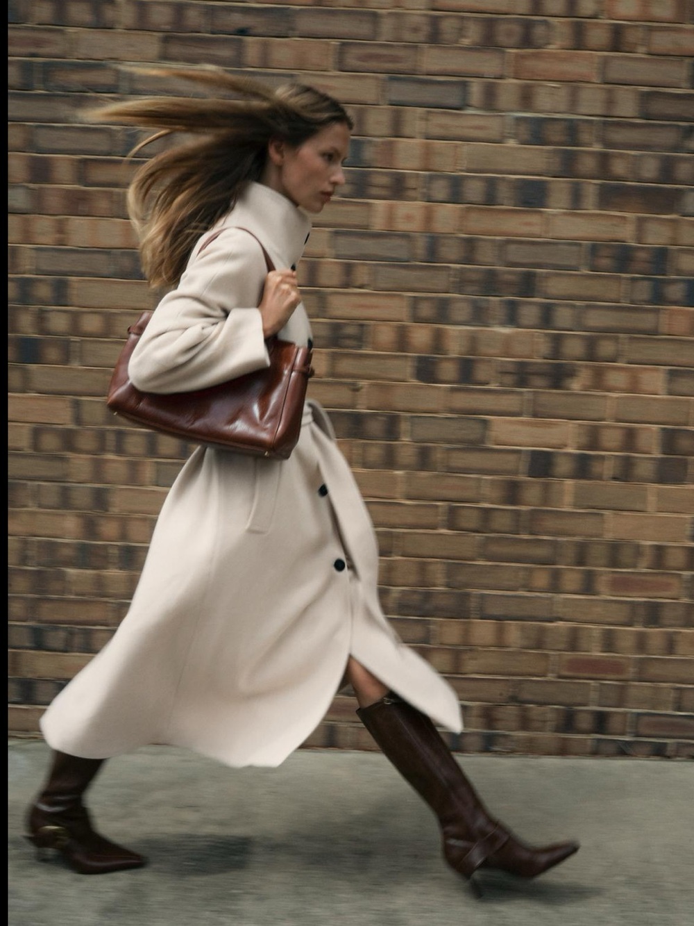 ZARA LONG WOOL COAT WITH HIGH NECK